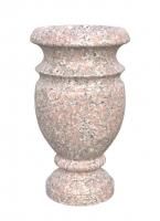 Серо-розовый гранит ваза V8